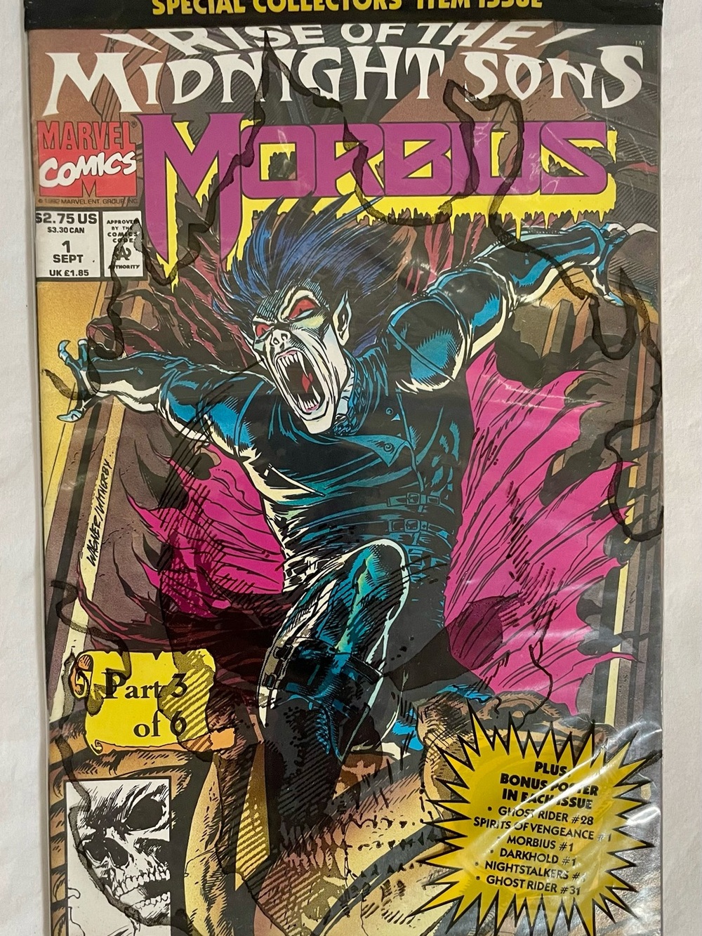 VTG 1992 Morbius The Living Vampire #1 Comic - Factory Sealed Polybag w/ Poster